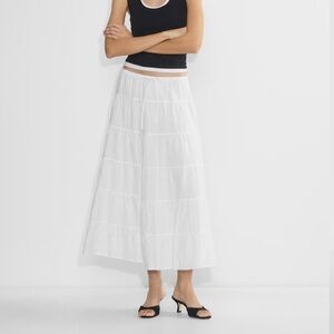 Aritzia Wilfred Bouquet Maxi Skirt White
